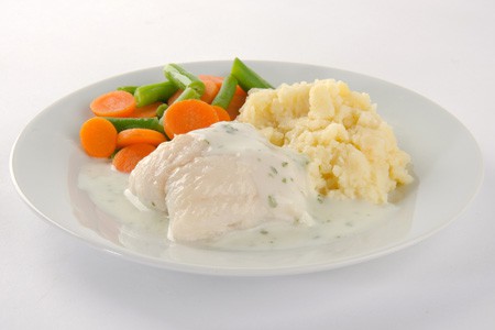 Fish in parsley sauce