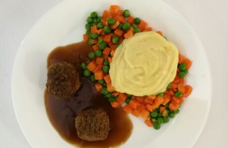 Faggots in onion gravy meal dish