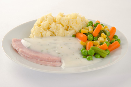 Ham in Parsley dish with vegetables