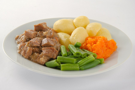 Lamb and vegetable casserole meal