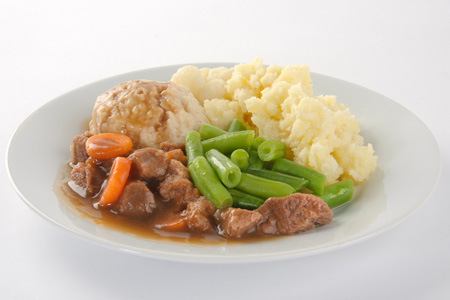 Stew beef and dumplings meal dish