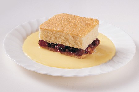 Sultana sponge and custard
