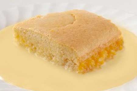 Orange sponge with custard dessert